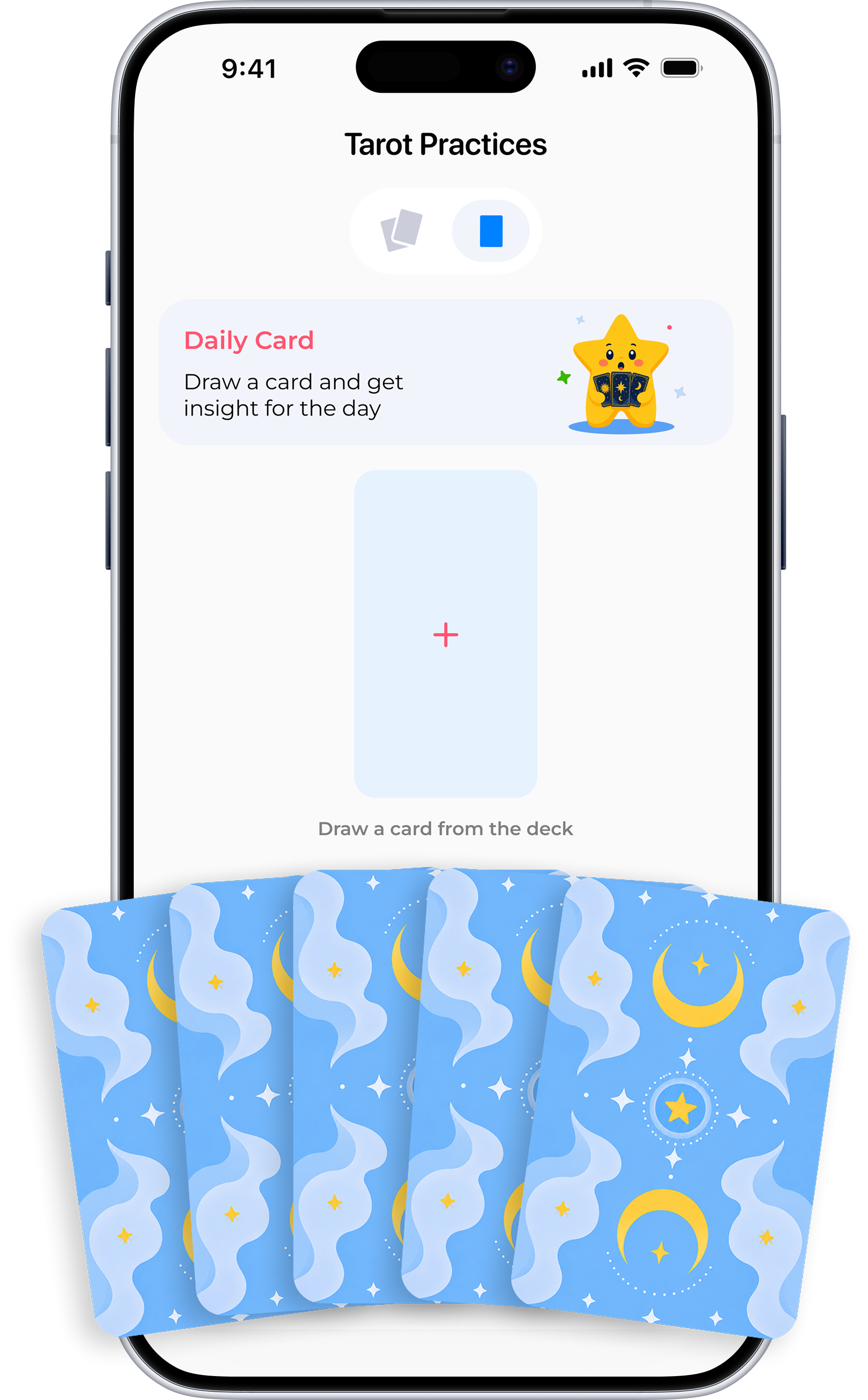 Daily card and tarot screen